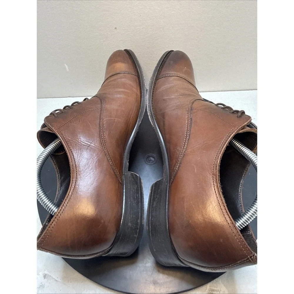 To Boot New York Brown Leather Cap Toe Oxford Mens Dress Shoes 9.5 12981 Italy